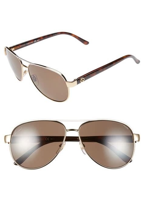 gucci ladies aviator sunglasses|gucci 58mm polarized aviator sunglasses.